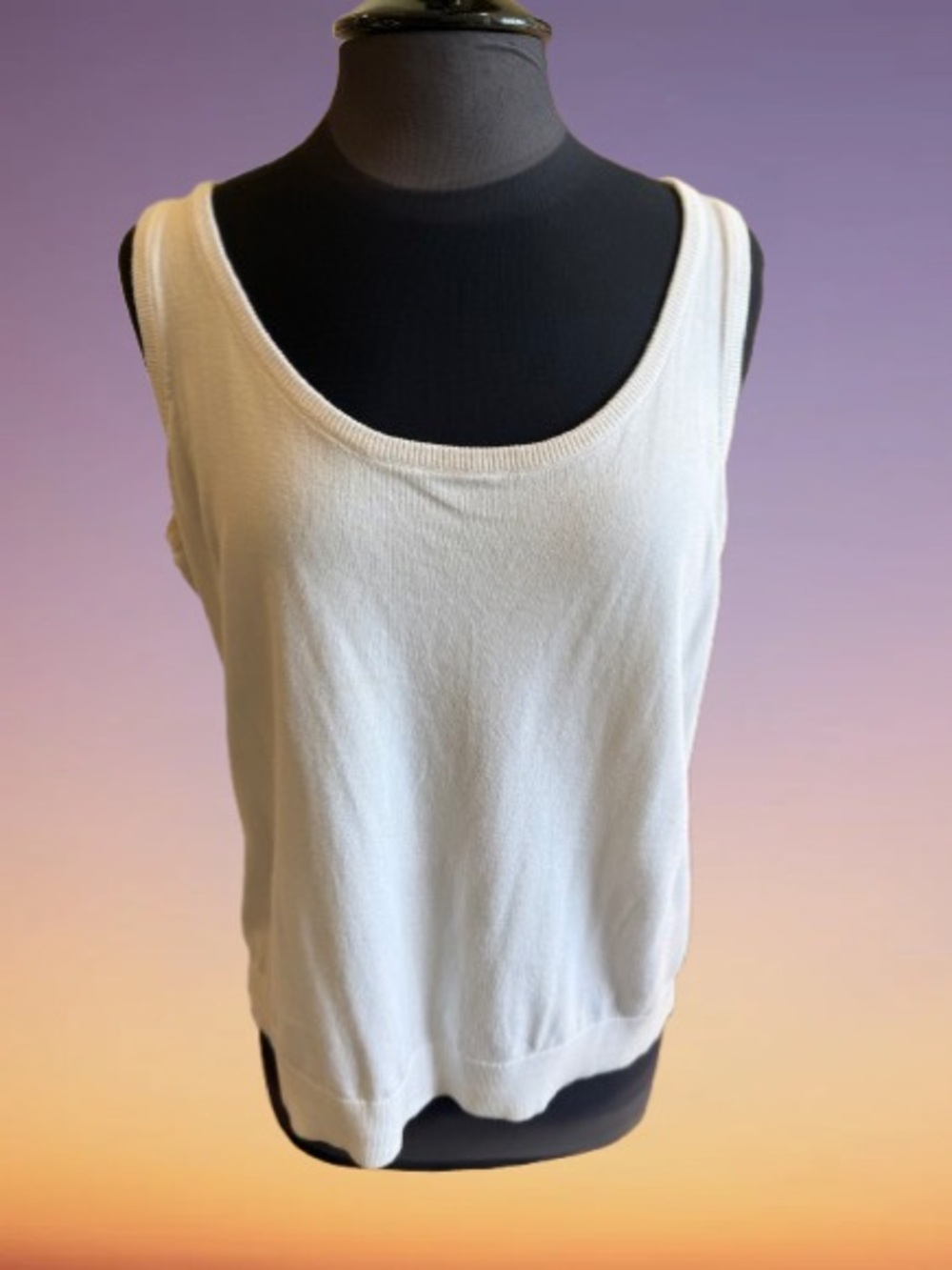 Talbots Cream Scoop Neck Summer Sweater Tank